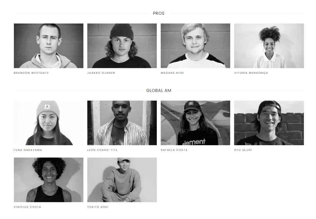 Les pro skateurs et skateuses en novembre 2024 :