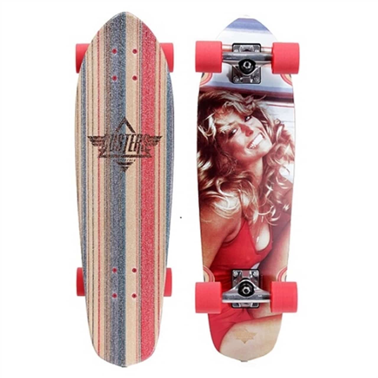 Farrah Fawcett sur une planche Duster