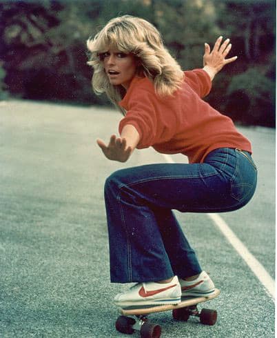 farah fawcett skateboarding